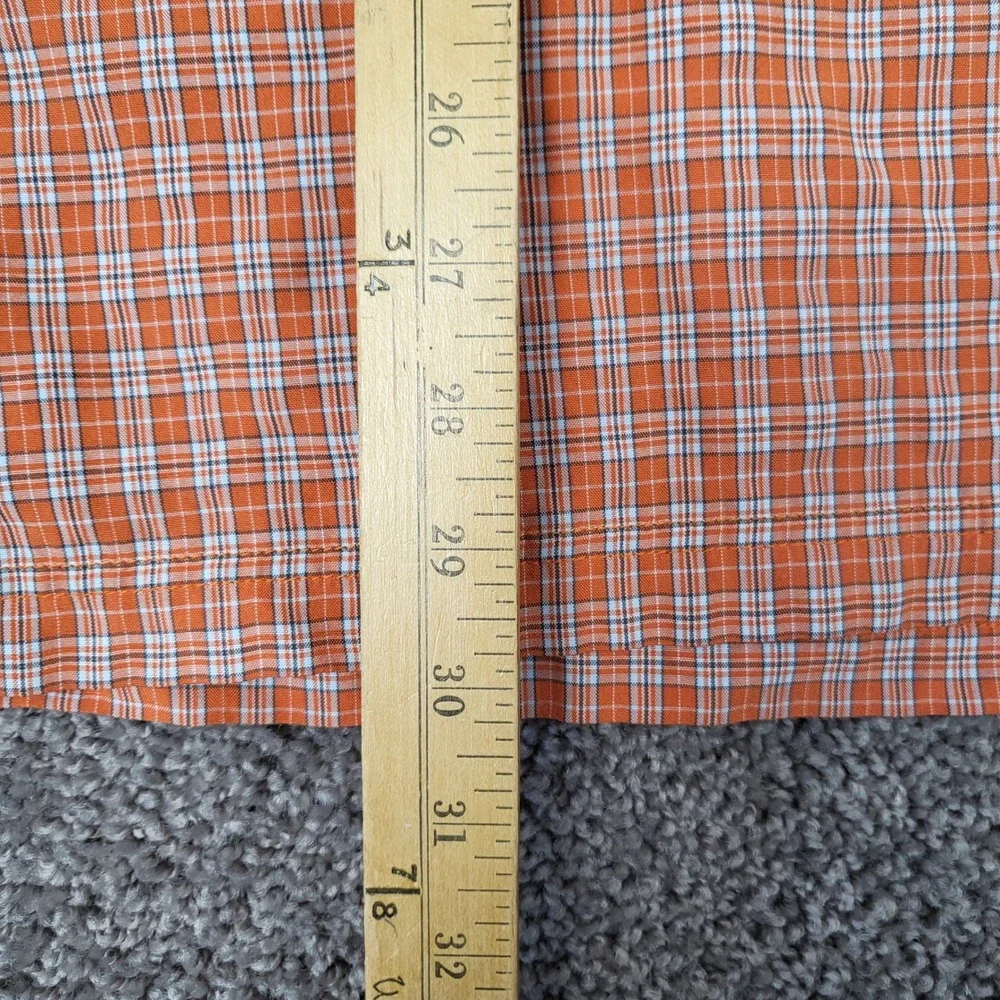 The North Face Shirt Mens XL Orange Plaid Excellent Short Sleeve ANM1 Tactical